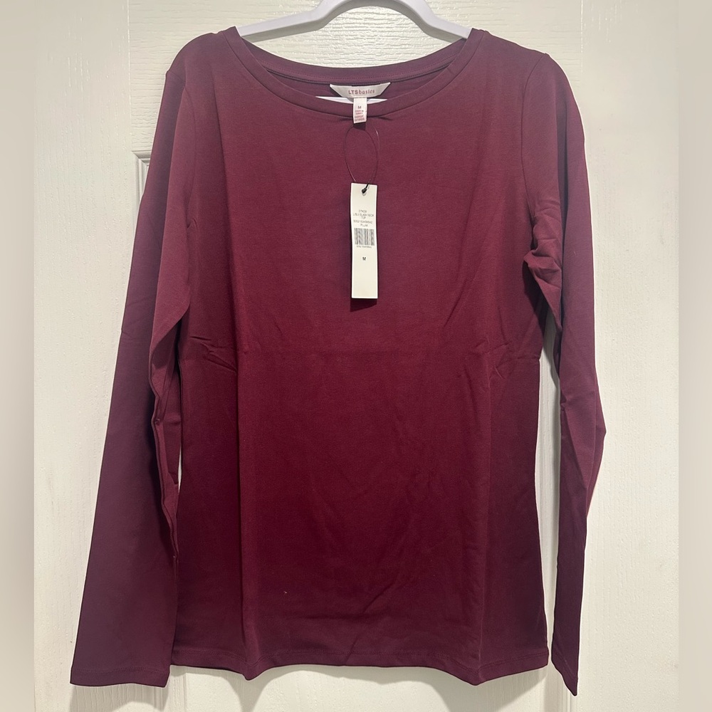 New Long Tall Sally Medium Slash Neck Top Plum